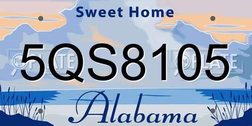 5QS8105 Alabama License Plate