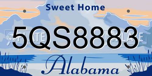 5QS8883 Alabama License Plate