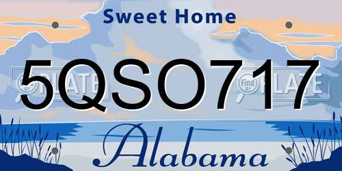 5QSO717 Alabama License Plate