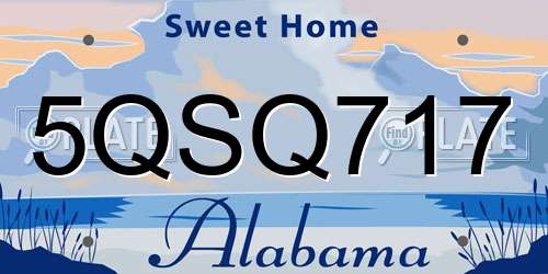 5QSQ717 Alabama License Plate