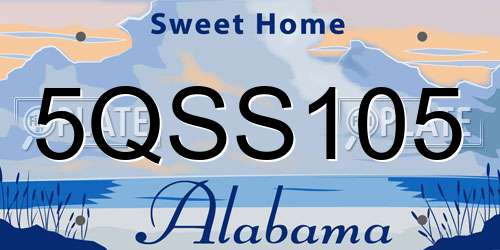 5QSS105 Alabama License Plate