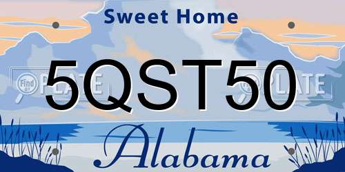 5QST50 Alabama License Plate