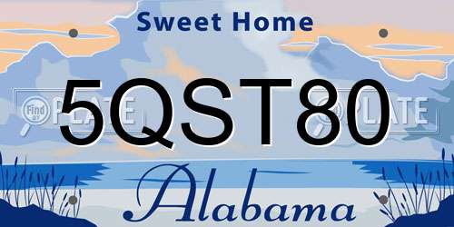 5QST80 Alabama License Plate