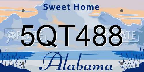 5QT488 Alabama License Plate