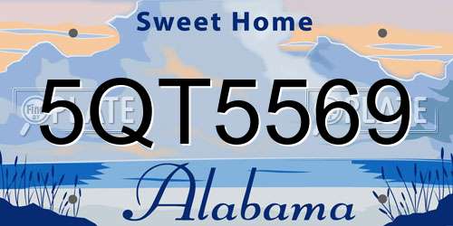 5QT5569 Alabama License Plate