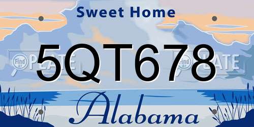 5QT678 Alabama License Plate