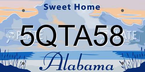 5QTA58 Alabama License Plate