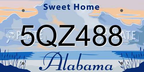 5QZ488 Alabama License Plate