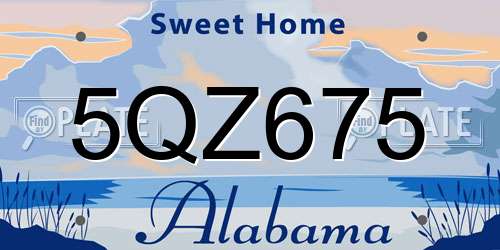 5QZ675 Alabama License Plate