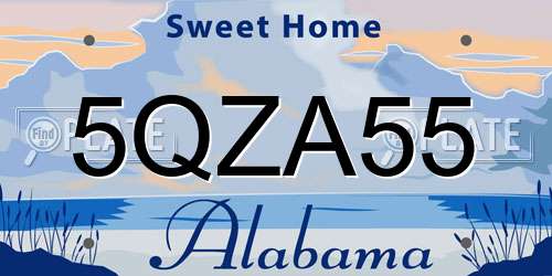 5QZA55 Alabama License Plate
