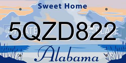 5QZD822 Alabama License Plate