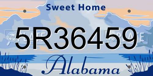 5R36459 Alabama License Plate