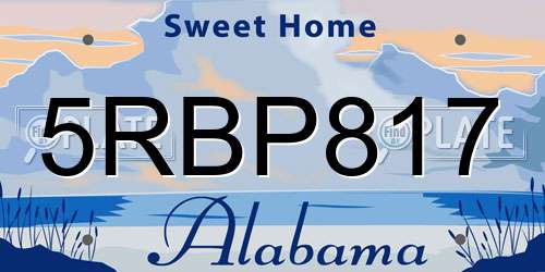 5RBP817 Alabama License Plate