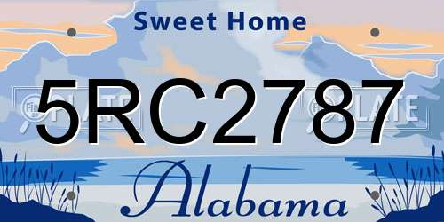 5RC2787 Alabama License Plate
