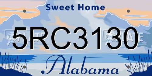 5RC3130 Alabama License Plate