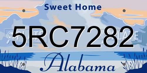 5RC7282 Alabama License Plate
