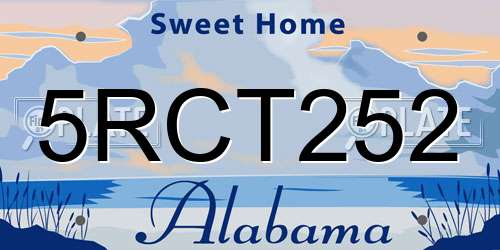 5RCT252 Alabama License Plate