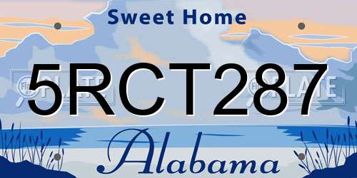 5RCT287 Alabama License Plate