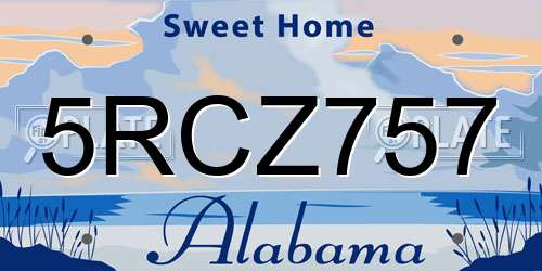 5RCZ757 Alabama License Plate