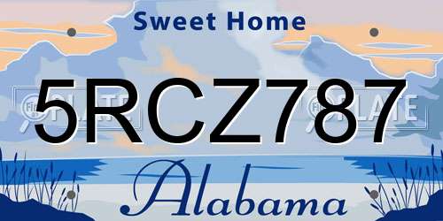 5RCZ787 Alabama License Plate