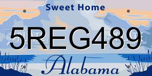 5REG489 Alabama License Plate