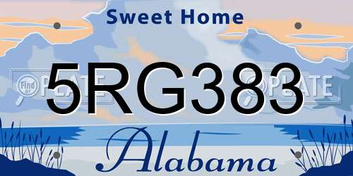 5RG383 Alabama License Plate