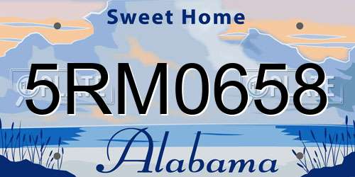 5RM0658 Alabama License Plate