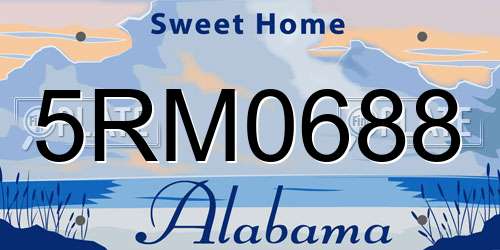 5RM0688 Alabama License Plate