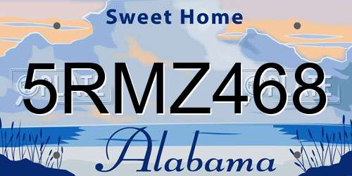 5RMZ468 Alabama License Plate