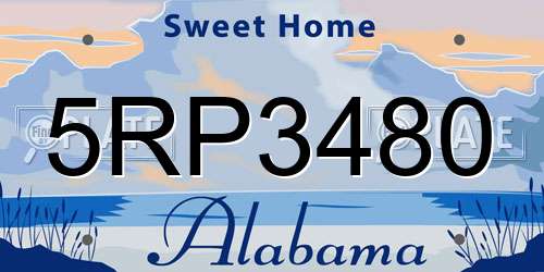 5RP3480 Alabama License Plate