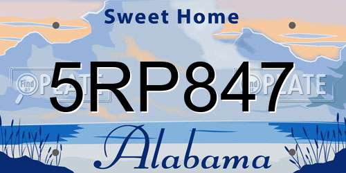 5RP847 Alabama License Plate