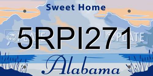 5RPI271 Alabama License Plate