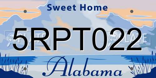 5RPT022 Alabama License Plate