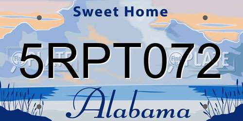 5RPT072 Alabama License Plate