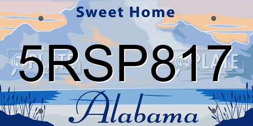 5RSP817 Alabama License Plate