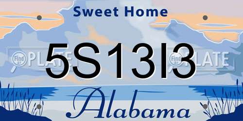 5S13I3 Alabama License Plate