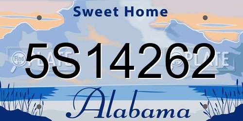 5S14262 Alabama License Plate