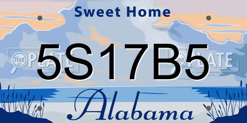 5S17B5 Alabama License Plate