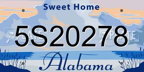 5S20278 Alabama License Plate