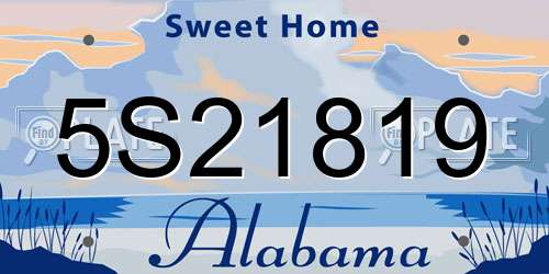 5S21819 Alabama License Plate