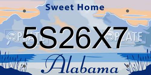 5S26X7 Alabama License Plate