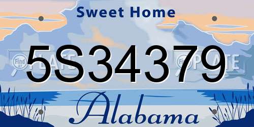 5S34379 Alabama License Plate