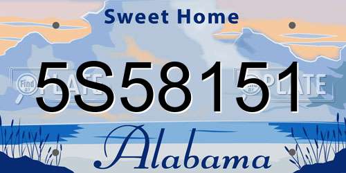 5S58151 Alabama License Plate