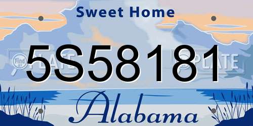 5S58181 Alabama License Plate