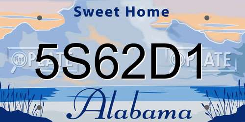 5S62D1 Alabama License Plate