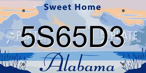 5S65D3 Alabama License Plate