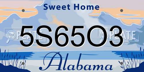 5S65O3 Alabama License Plate