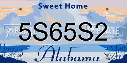 5S65S2 Alabama License Plate
