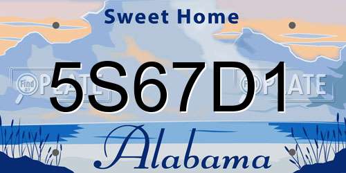 5S67D1 Alabama License Plate