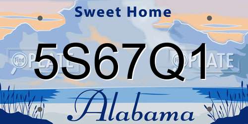 5S67Q1 Alabama License Plate